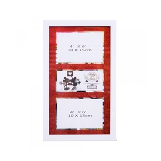Porta Retrato Moldura Branca Para 2 Fotos 10X15cm Mickey & Minnie - Disney