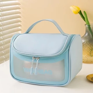 Necessário Organizador Viagem Bolsa Impermeável De Maquiagem Transparente Portátil Flip Su