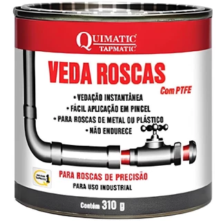 Veda Rosca com Teflon 310g TAPMATIC em Oferta na Shopee