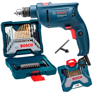 Furadeira De Impacto 3/8 Reversão 450W GSB 450RE + Kit de 33 Peças X-Line BOSCH