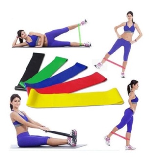 Kit 5 Faixa Elástica Band Extensor Resistance Belt Funcional Malhação Musculação para Fisioterapia em Casa e Academia