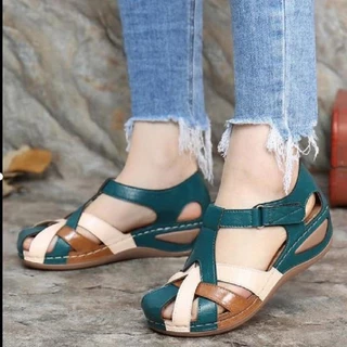 Sandálias Lollita Ortopédicas Plus Pu Couro Retro Arco Proteção Suporte Confortável Redondas Para Feminina Design Feminina Moda 35-43
