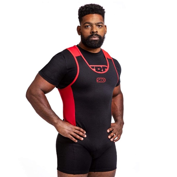 SBD POWERLIFTING SINGLET Homem FIT-Preto E Vermelho | Shopee Brasil