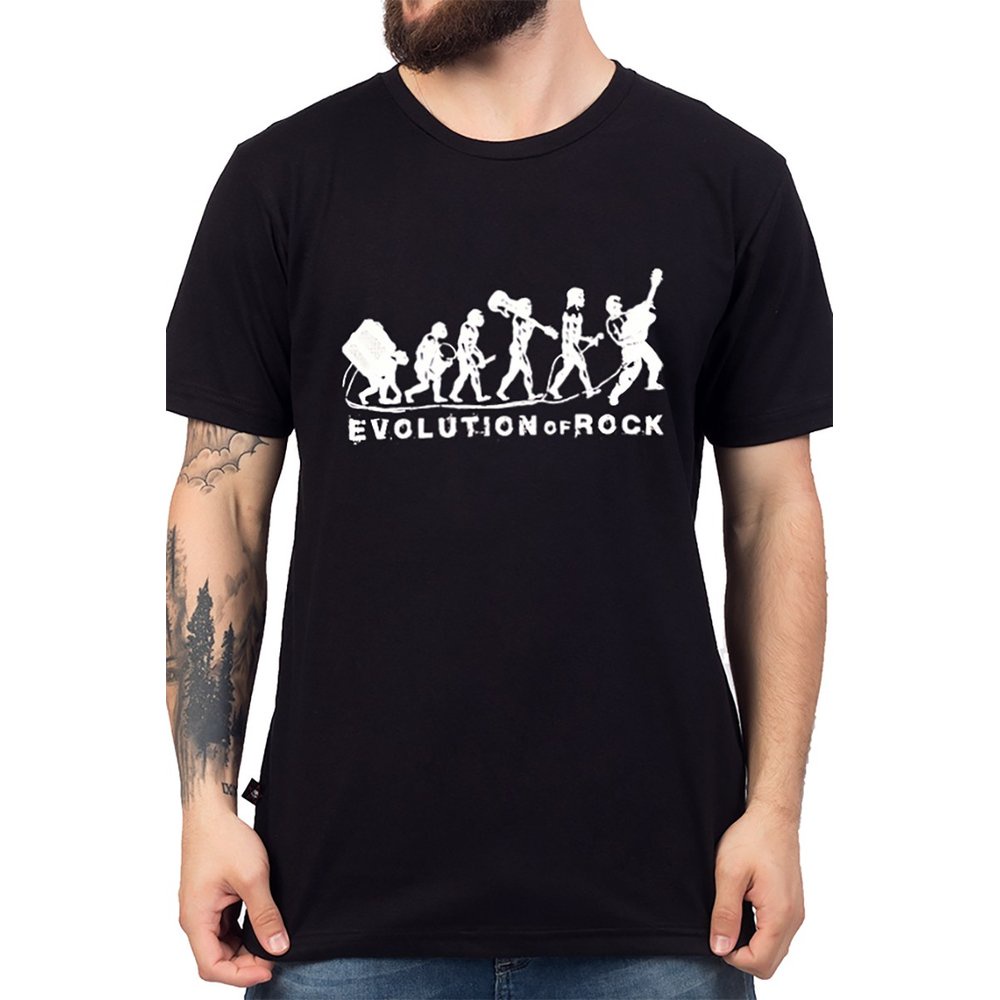 Camiseta Evolução do Roqueiro - Unissex