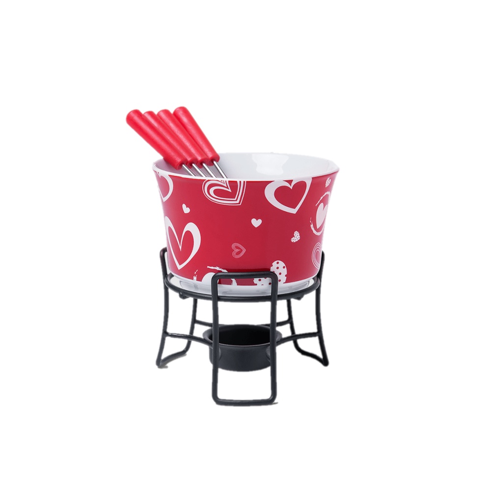 Kit Para Fondue Conjunto de Fondue Panela Rechaud Aparelho Completo de