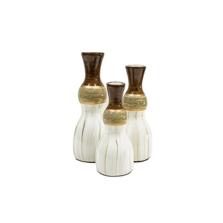 Trio De Vasos MIlla Para Decorar Sala Aparador Mesa Rack Em Cerâmica
