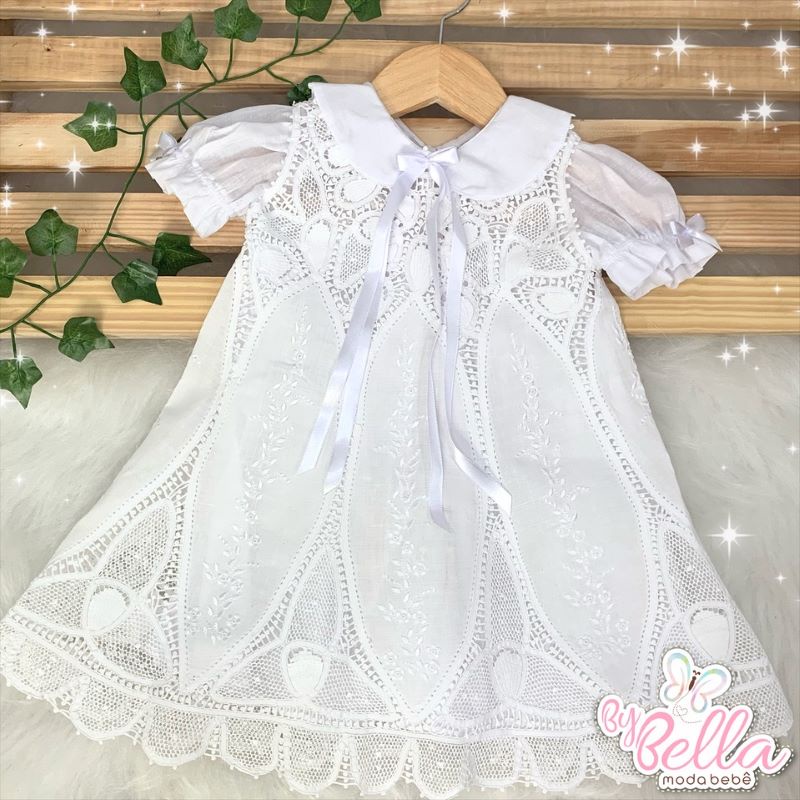 Vestido infantil de renda fashion renascença