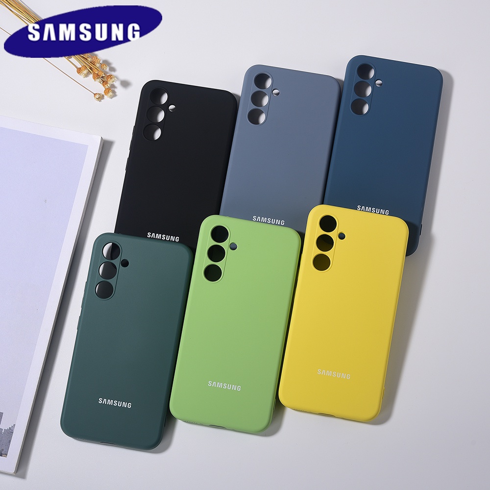 Original Samsung Galaxy a54 a34 A24 5G Capa De Silicone Sedoso Costas De Toque Macio Carcaça Protetora Completa a34 a54 A 54 34 Com Logotipo