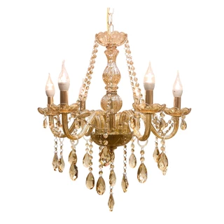 Lustre de Cristal Candelabro 6 braços Champagne E14