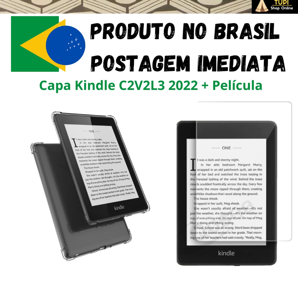 Capa Transparente Kindle C2V2L3 11/2022 + Película Protetora - Case TPU Plástico Kindle C2V2L3 + Película
