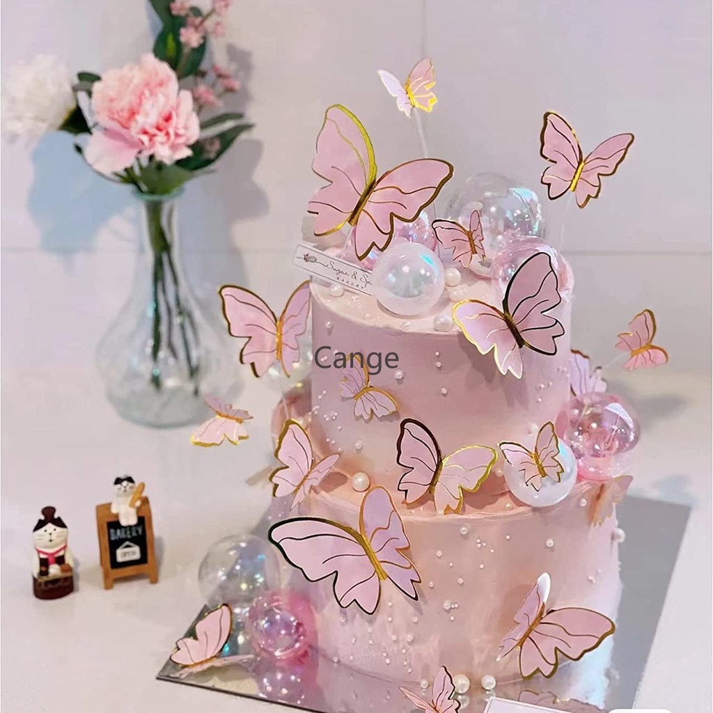 Topo de bolo de aniversário feminino/feminino, rosa, azul, menino ou  menina, bandeiras de bolo em acrílico, decoração de bolo feminino e  masculino - AliExpress