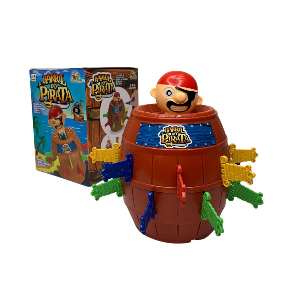 Kit Brinquedo Barril Pula Pirata Infantil + Jogo Papa Sapo Sapinhos  Comilões Para Criança Jogos de Tabuleiro e Pegadinha