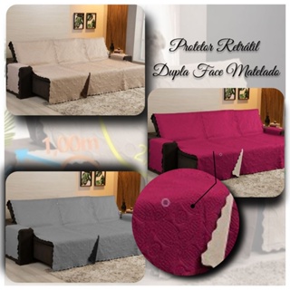 Capa Protetor Sofa Retratil Reclinavel Dupla Face 2 mod. Matelado Ultrasonico Malha Gel
