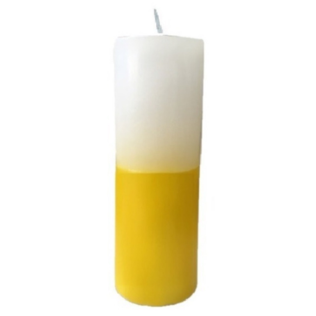 Vela De Dias Votiva Bicolor Branca E Amarela G Shopee Brasil