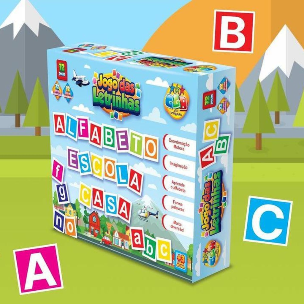 ALFABETO JOGO DAS LETRINHAS -72 PEÇAS | Shopee Brasil