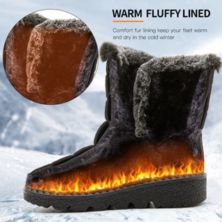 2023 Novo Estilo de Imitação de Pele de Coelho Pele de Mulher Quente Européia Americana Botas de Neve Velcro Botas à prova d