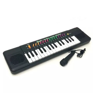 Brinquedo teclado com microfone infantil