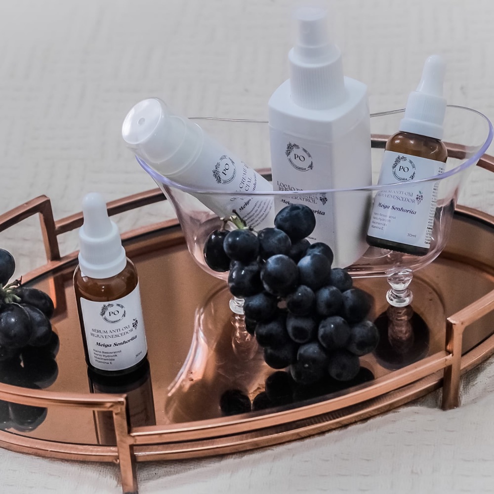 Kit Skin Care Nano Resveratrol - 1 tônico, 1 sérum, 1 gel creme