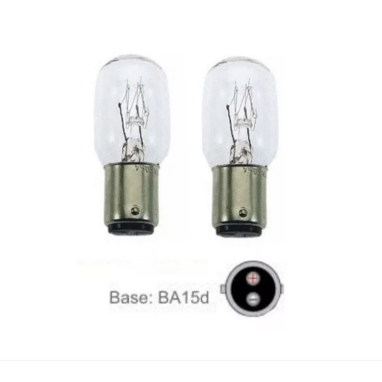 2 Lâmpada Máquina Costura Singer Doméstica Encaixe 2 Polos 15w lampada