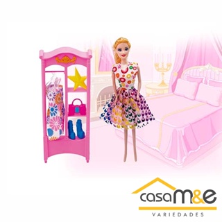 DIY guarda roupa com portas e gavetas que abrem para boneca tipo barbie