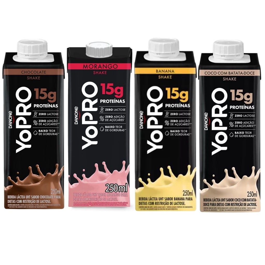 YoPro 15g Protein Bebida Whey Lactea Danone Yo Pro 250ml 8 Un | Shopee ...