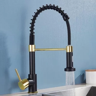 Torneira Pia Cozinha Spray Gourmet Misturador Monocomando Cascata Luxo Preta 9109p