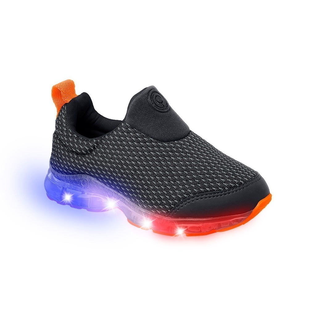 Tênis de Led Infantil Masculino Ortopé Power Light Calce Fácil