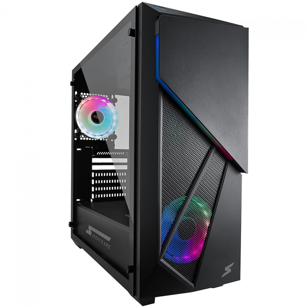 Gabinete Gamer SuperFrame Delta, RGB, Mid Tower, Vidro Temperado, Black ...