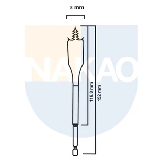 Broca Chata 8x152mm Self Cut Speed Bosch
