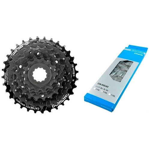 Cassete Shimano 8v Hg200 12-32d + Corrente Hg40 16v 24v Mtb