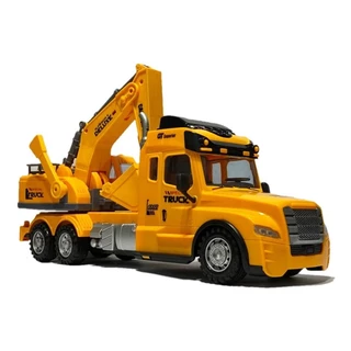 Caminhão Construção Controle Remoto Farol e Som de Motor