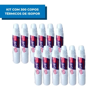 Copo Térmico Descartável Isopor Bebidas Quentes Café 180ml Com 300 Unidades Quentão Chocolate Quente Festa Junina (Sem Tampa)