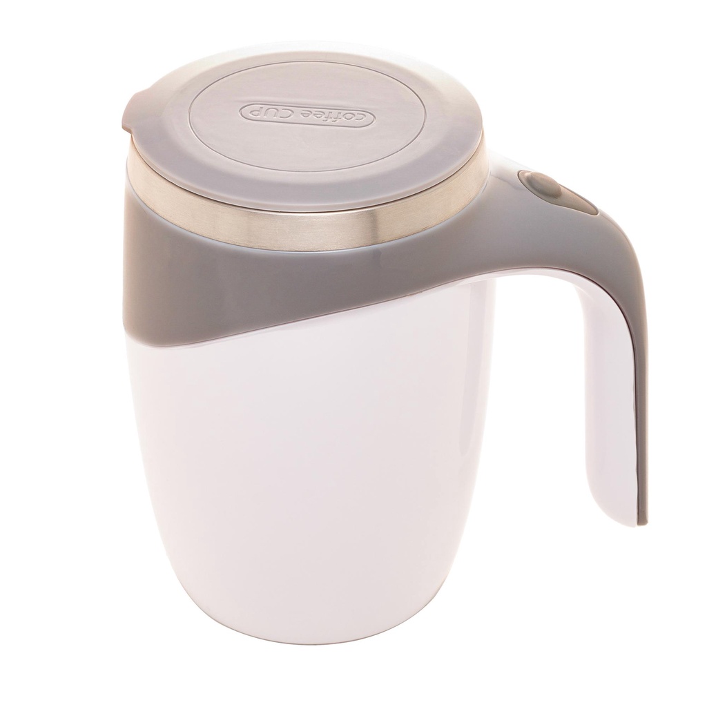 Caneca Mixer de Aço Inox com Tampa Branca 440ml - Lyor