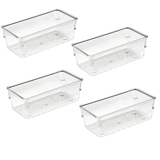 Kit 4 Organizadores Transparente 0,5 Litro Plasvale
