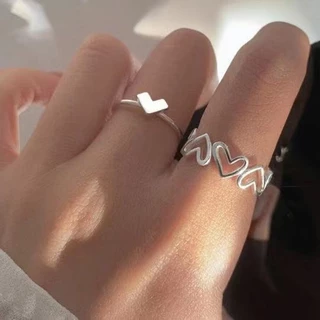 Anel De Amor Hollow Out Love Ring Para Meninas Com Um Pequeno Sentido De Design : INS.com Red Fashion Women's Index Moda Personalizado
