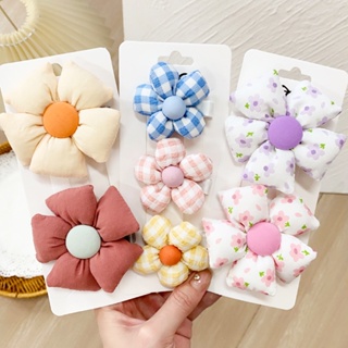 2Pcs/Set Sweet Print Flower Clipes De Cabelo Para Meninas Bonitas Grampos Barrettes Kids Hair Accessories Wholesale