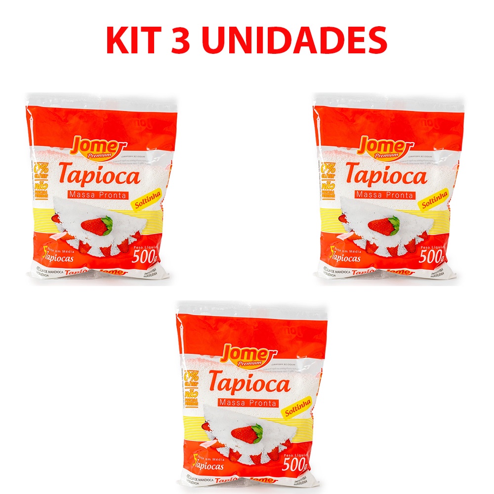 Kit 3 Pacote Massa para Tapioca Jomer Premium 500g Soltinha | Shopee Brasil