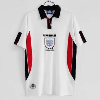 Camisola retro do futebol 1998 jogo estação Inglaterra casa branca masculina