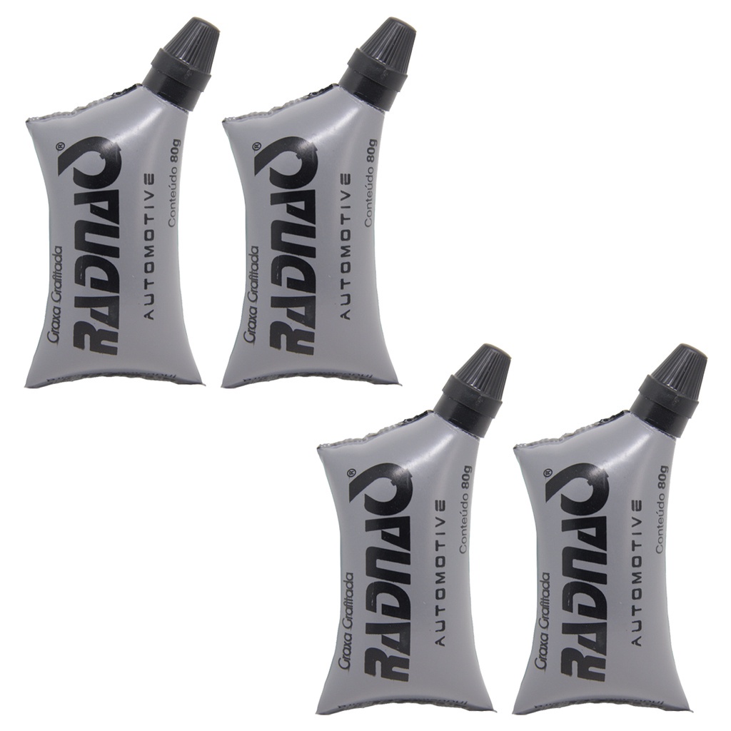 Kit com 4 Graxa Grafitada Lubrificante de Chassi, Juntas Homocinéticas 80g Radnaq