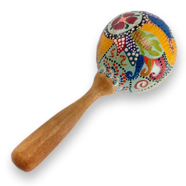 Maraca artesanal Pontilhismo 1 Shopee Brasil