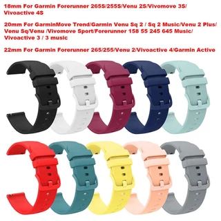 18 20 22mm Pulseira De Silicone Para Garmin Forerunner 265 265s 255 255s Venu 2 3 3S GarminMove Trend Esportiva