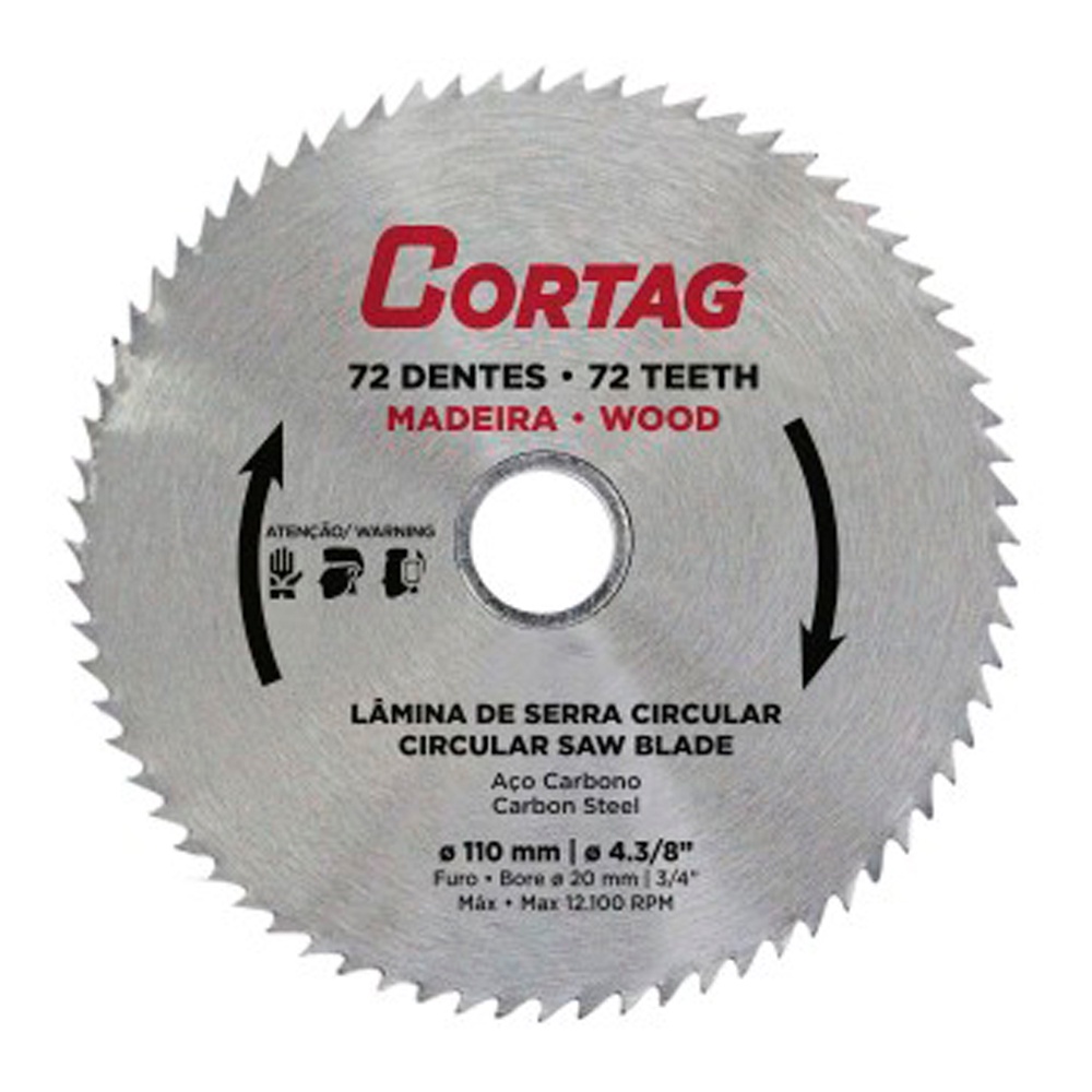 Disco De Serra Corte Madeira Mdf 72dentes 110x20mm Cortag