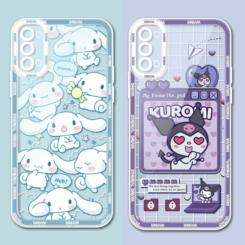 Estojo De Proteção Para Samsung S22 Ultra S21 Plus S21 FE S20 Nota 10 Lite 10 Pro J2 J7 Prime G530 Angel Eyes Cartoon Melody Kulomi Cinnamoroll Transparente Câmera