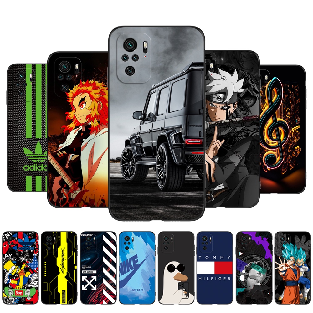 Para Xiaomi Poco M5s M5s 4G Capa Traseira Do Telefone Silicone Macio Protetor De Preto Tpu Case Moda Desenho Animado anime Padrão Bonito