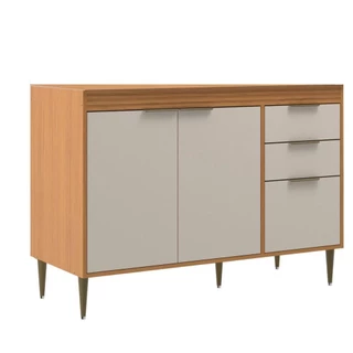 Balcão Móveis Sul 5307 Francini 120cm 2 Portas 3 Gavetas Sem Tampo