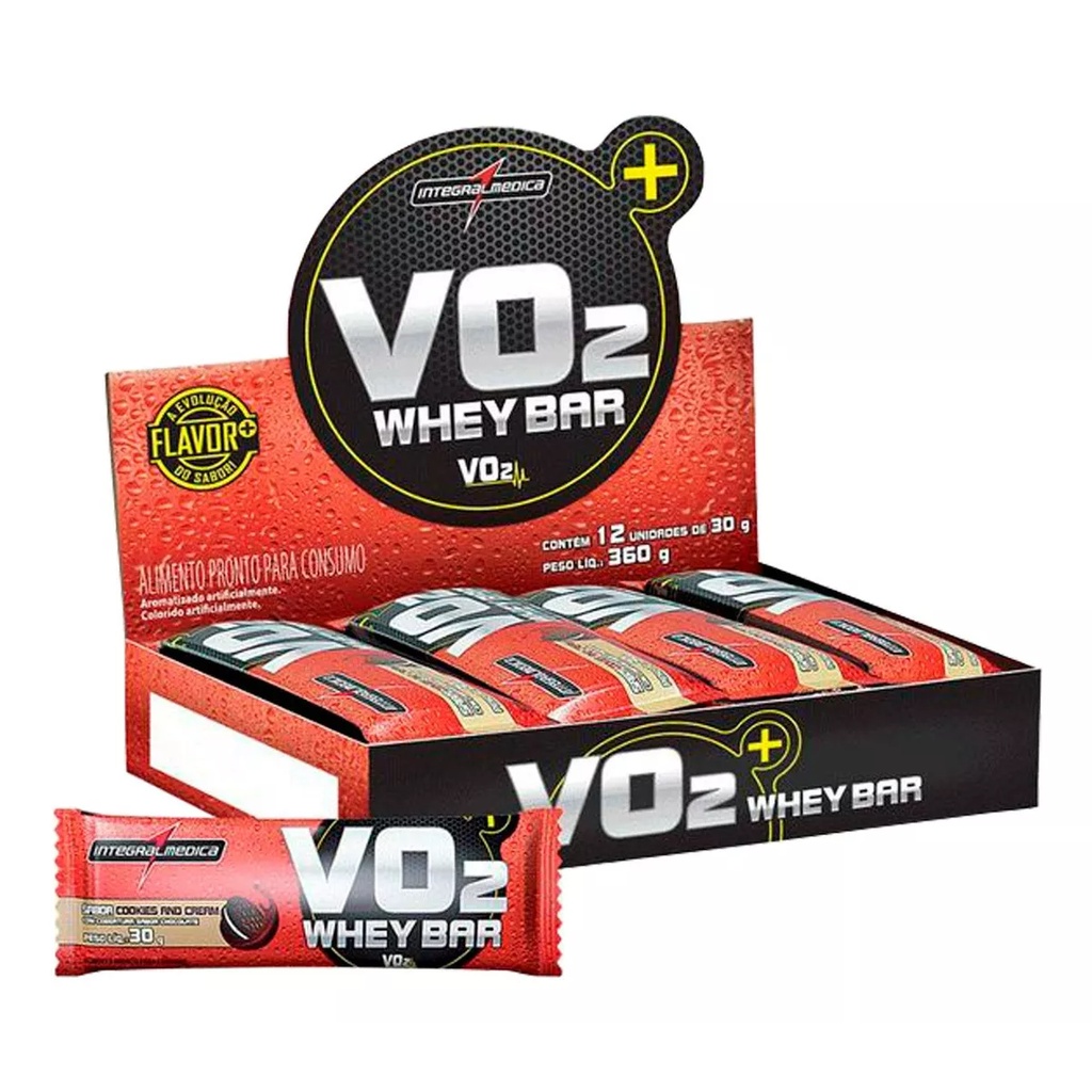 Barra de Proteína Integralmédica VO2 Whey Bar – Cookies 30g 12 Unidades