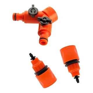 Derivação Y 3/4 Abre Fecha com 2 Engate Rápido para Micro tubo 4mm - 1/4 Dupla Saída