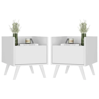 Kit com 2 Mesas de Cabeceira 40cm Retrô Multimóveis V4044