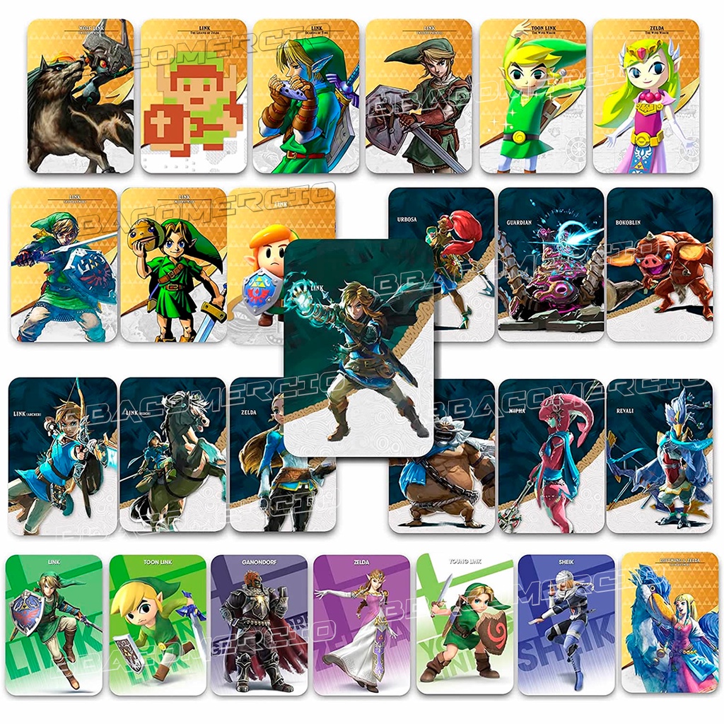 Amiibo Zelda 26 Cartões Breath Of The Wild Links Awakening