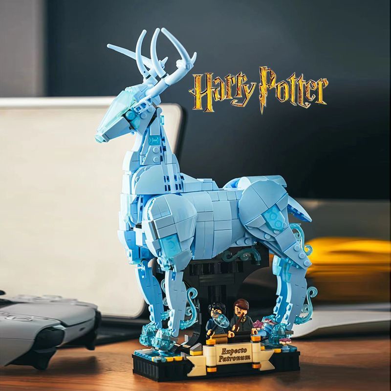 Harry Potter Patronus Deer Hogwarts Montagem de blocos de construção Harry Potter Patronus Deer Hogwarts Modelo Boy High Difficulty Toy Gift 76414